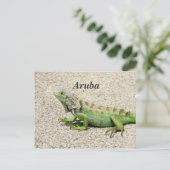 Aruba Green Iguana Postkarte (Stehend Vorderseite)