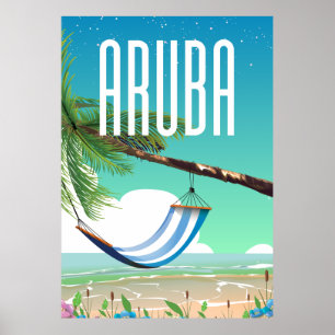 Aruba Hängemattenstrand Reiseplakat Poster
