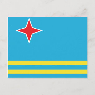 Aruba Hochwertige Flagge Postkarte