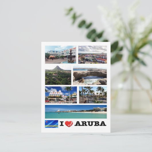 Aruba - I Liebe - Postkarte (Stehend Vorderseite)