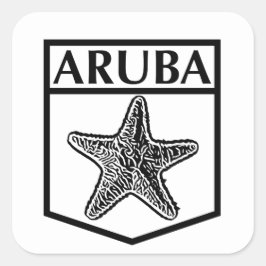 Aruba Island Design - Square Stickers, Glossy, Lar Quadratischer Aufkleber