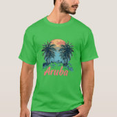 Aruba Island Design (Version 2) - Basic Dark T-Shi T-Shirt (Vorderseite)
