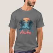 Aruba Island Design (Version 2) - Basic Dark T-Shi T-Shirt (Vorderseite)