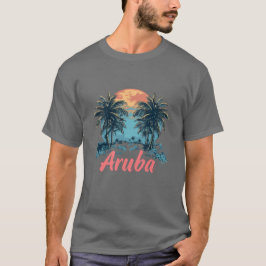 Aruba Island Design (Version 2) - Basic Dark T-Shi T-Shirt