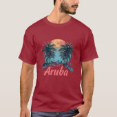 Aruba Island Design (Version 2) - Basic Dark T-Shi T-Shirt (Vorderseite)