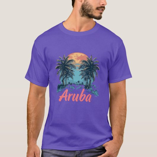 Aruba Island Design (Version 2) - Basic Dark T-Shi T-Shirt (Vorderseite)