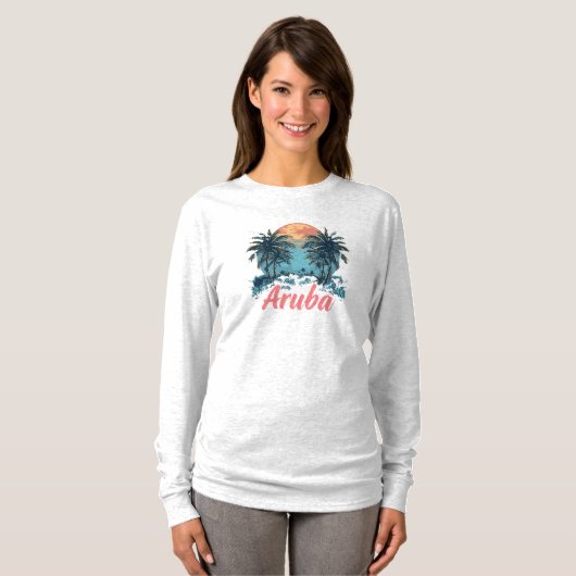 Aruba Island Design (Version 2) - Basic Long Sleev T-Shirt (Vorne ganz)