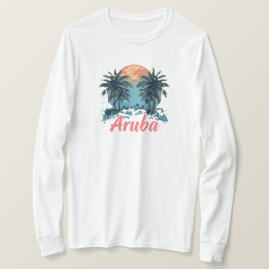 Aruba Island Design (Version 2) - Basic Long Sleev T-Shirt (Design vorne)