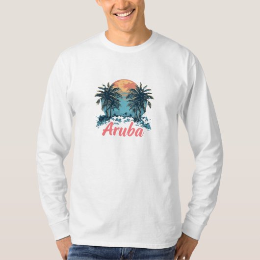 Aruba Island Design (Version 2) - Basic Long Sleev T-Shirt (Vorderseite)