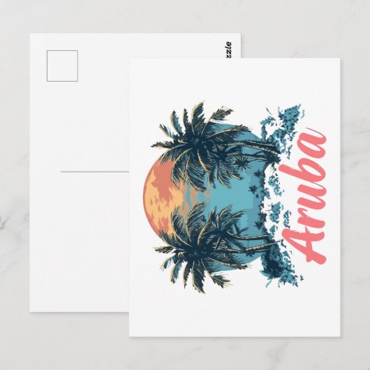 Aruba Island Design (Version 2) - Postkarte (Vorne/Hinten)