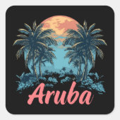 Aruba Island Design (Version 2) - Square Stickers (Vorderseite)
