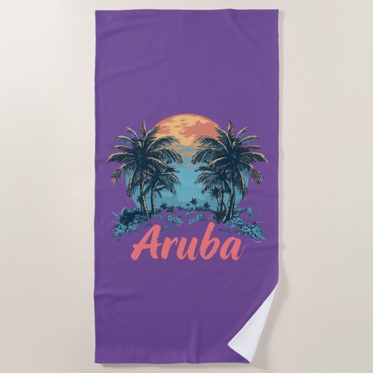 Aruba Island Design (Version 2) - Strandtuch (Vorderseite)