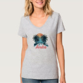 Aruba Island Design (Version 2) - Women's Basic V- T-Shirt (Vorderseite)