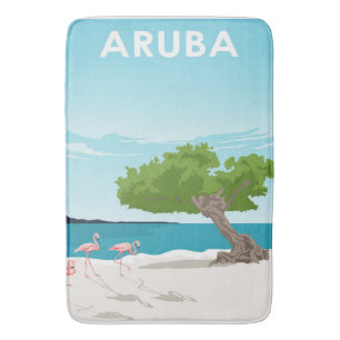 Aruba Island Travel Flamingo Familie Flamingo Badematte