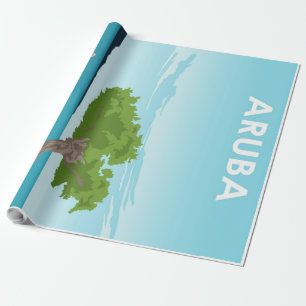 Aruba Island Travel Flamingo Familie Flamingo Geschenkpapier
