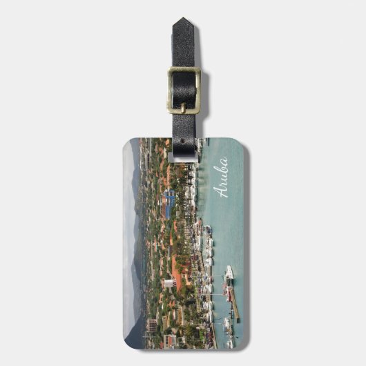 Aruba-Jachthafen personalisiert Gepäckanhänger (Vorderseite vertikal)