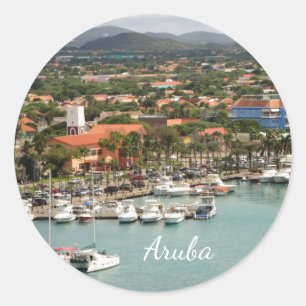 Aruba-Jachthafen Runder Aufkleber