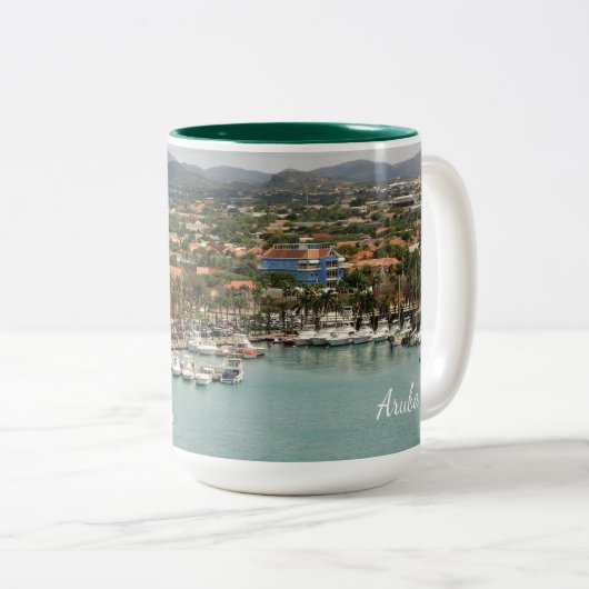 Aruba-Jachthafen Zweifarbige Tasse (VorderseiteRechts)