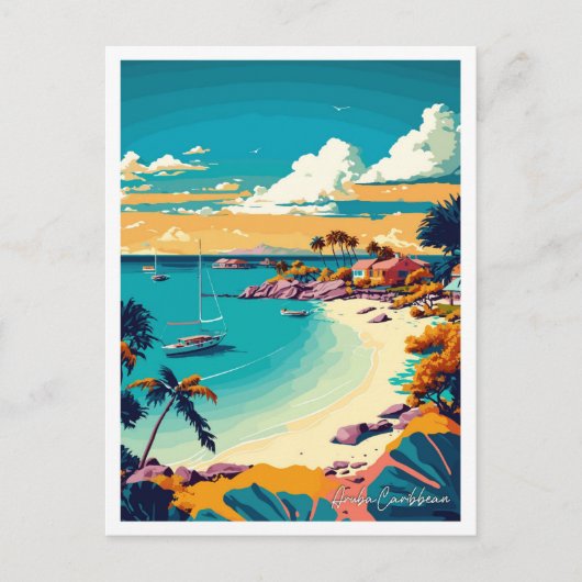 Aruba Karibik Kunst, Dichtung und Musik Postkarte (Vorderseite)