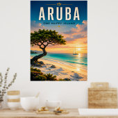 🌴 Aruba Karibik-Strand-Paradies ☀️ Poster (Küche)