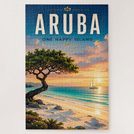 🌴 Aruba Karibik-Strand-Paradies ☀️ Puzzle (Vertikal)