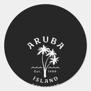Aruba Karibik Strände Novelty Palm Tree Runder Aufkleber