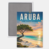 🌴 Aruba Karibik-Strandurlaub ☀️ Magnet (Vorderseite/Rückseite)