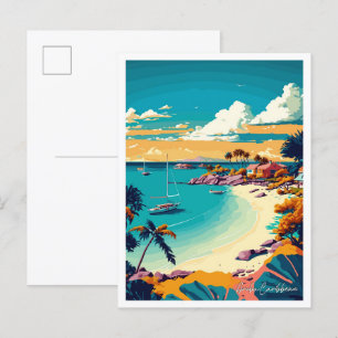 Aruba karibische Kunst Vintage-Reiseillustration Postkarte