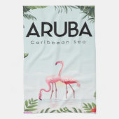 Aruba Karibischer Flamingo| Flamingo Geschirrtuch (Vertikal)