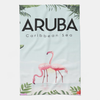 Aruba Karibischer Flamingo| Flamingo Geschirrtuch