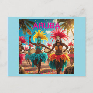 Aruba-Karnevalsfarben auf Postkarte