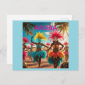 Aruba-Karnevalsfarben auf Postkarte (Vorne/Hinten)