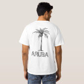 Aruba Kokosnuss-Baum Schwarz-Weiß-Design T-Shirt (Schwarz voll)