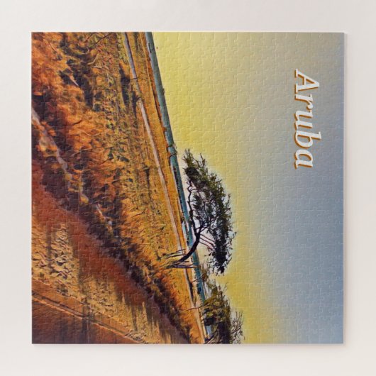 Aruba Landschaft mit Divi Divi Trees Puzzle (Horizontal)