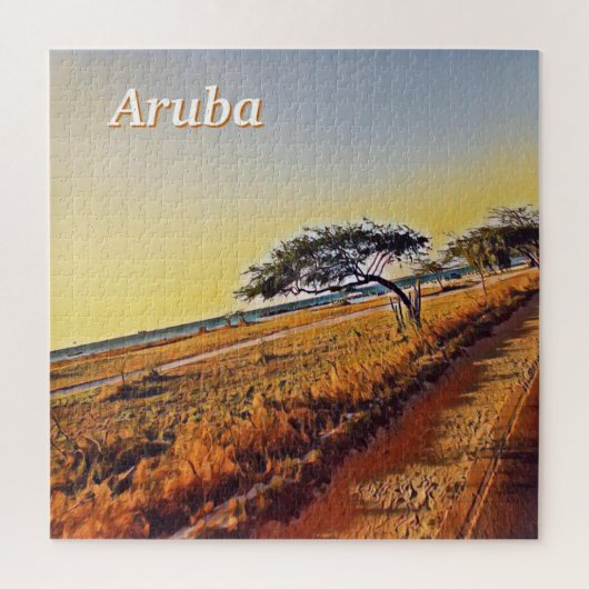 Aruba Landschaft mit Divi Divi Trees Puzzle (Vertikal)