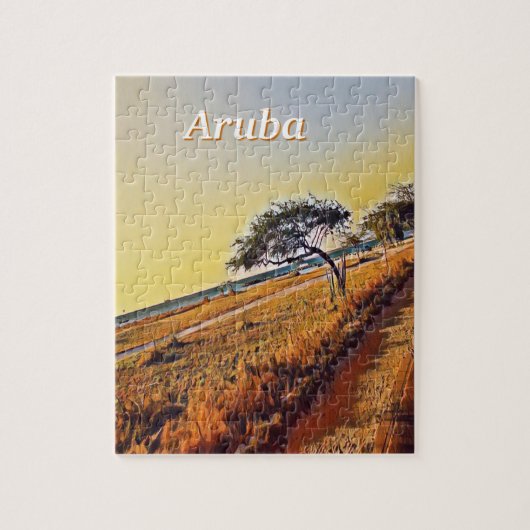 Aruba Landschaft mit Divi Divi Trees Puzzle (Vertikal)