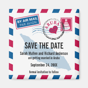 Aruba-Luftpost, die Save the Date Wedding ist Magnet