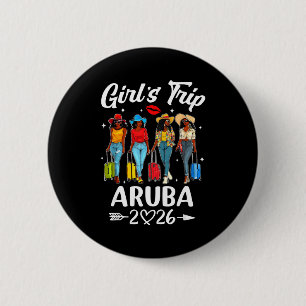 Aruba Mädchen-Trip 2026 Geburtstags-Kunstwerk Button