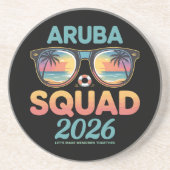 Aruba-Mannschaft 2026 Retro Getränkeuntersetzer (Vorne)
