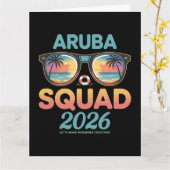 Aruba-Mannschaft 2026 Retro Karte (Gelbe Blume)