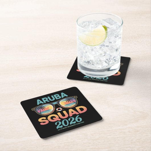 Aruba-Mannschaft 2026 Retro Rechteckiger Pappuntersetzer (Vor Ort)