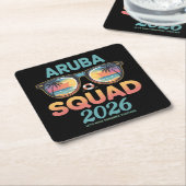 Aruba-Mannschaft 2026 Retro Rechteckiger Pappuntersetzer (angewinkelt)