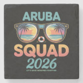 Aruba-Mannschaft 2026 Retro Steinuntersetzer (Vorderseite)