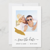 Aruba Map Foto Wedding Save the Date Card (Vorderseite)