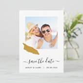 Aruba Map Foto Wedding Save the Date Card (Stehend Vorderseite)