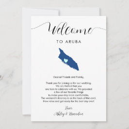 Aruba Map Wedding Welcome Letter Tour Karte