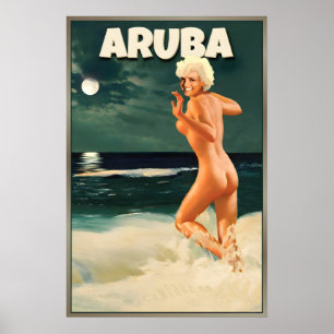 Aruba Marilyn Monroe Mondstrand Niederländische Ka Poster