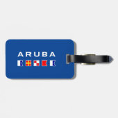 Aruba Marine Nautical Signal Flags Dunkle Farbe Gepäckanhänger (Rückseite horizontal)