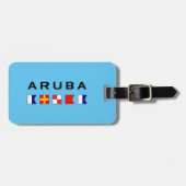 Aruba Marine-Signalflaggen Gepäckanhänger (Vorderseite horizontal)