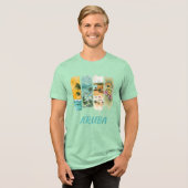 Aruba mit pastellfarbenen Blume im Pinselstrich Tri-Blend Shirt (Vorderseite voll)